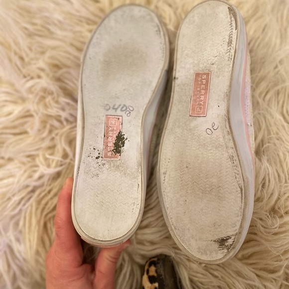 Sperry iridescent sequins white boat shoes women’s 7.5 - Picture 2 of 4
